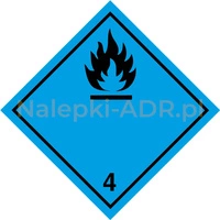 Nalepka nr 4.3 - Nalepka ADR klasa 4.3 - Materiały wytwarzające w zetknięciu z wodą gazy palne (250 sztuk - FOLIA) 10x10cm