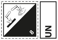 Nalepka nr 8 + Nalepka z literami UN (rolka po 250 szt.) FOLIA 160x110