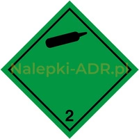 Nalepka nr 2.2 - Nalepka ADR klasa 2 - Gazy Niepalne i Nietrujące (250 sztuk - FOLIA) 10x10cm