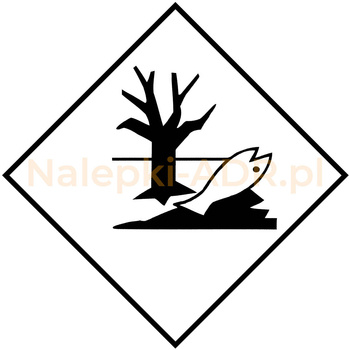 Znak ADR ryba i drzewo - Materiały Zagrażające środowisku - 25x25cm