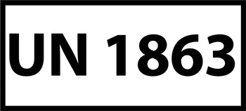 Nalepka UN1863 (FOLIA) 12x6cm (rolka po 250 sztuk nalepek)