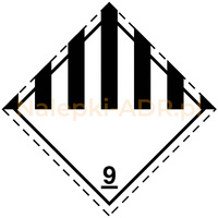 Nalepka nr 9 - Nalepki ADR klasa 9 - Różne materiały i przedmioty niebezpieczne - 30x30cm