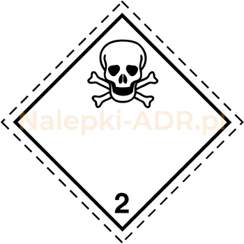 Nalepka nr 2.3 - Nalepki ADR klasa 2 - Gazy Trujące - 25x25cm