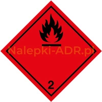 Label no 2.1 - Flammabel gases - 25x25cm