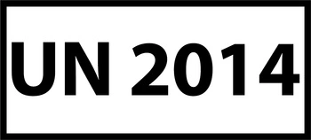 Nalepka UN2014 (FOLIA) 12x6cm (rolka po 250 sztuk nalepek)