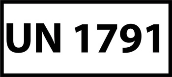 Nalepka UN1791 (FOLIA) 12x6cm (rolka po 250 sztuk nalepek)