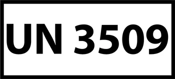 Nalepka UN3509 (FOLIA) 12x6cm (rolka po 250 sztuk nalepek)