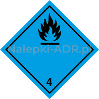 Nalepka nr 4.3 - Nalepki ADR klasa 4.3 - Materiały wytwarzające w zetknięciu z wodą gazy palne - 25x25cm