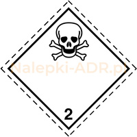 Nalepka nr 2.3 - Nalepki ADR klasa 2 - Gazy Trujące - 25x25cm