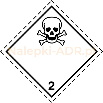Nalepka nr 2.3 - Nalepka ADR klasa 2 - Gazy Trujące (250 sztuk - FOLIA) 10x10cm