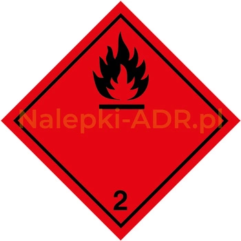 Nalepka nr 2.1 - Nalepki ADR klasa 2 - Gazy Palne - 25x25cm