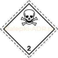 Nalepka nr 2.3 - Nalepki ADR klasa 2 - Gazy Trujące - 25x25cm