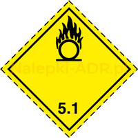 Nalepka nr 5.1 - nalepki ADR klasa 5.1 - Materiały utleniające - 25x25cm