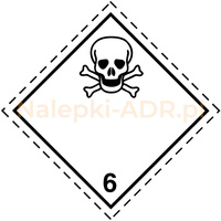 Nalepka nr 6.1 - Nalepki ADR klasa 6.1 - Materiały trujące - 25x25cm