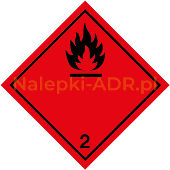 Nalepka nr 2.1 - Nalepki ADR klasa 2 - Gazy Palne - 25x25cm