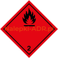 Nalepka nr 2.1 - Nalepki ADR klasa 2 - Gazy Palne - 25x25cm