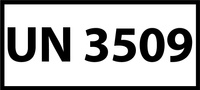 Nalepka UN3509 (FOLIA) 12x6cm (rolka po 250 sztuk nalepek)
