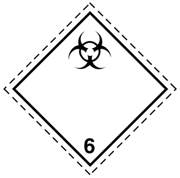 Nalepka nr 6.2 - Nalepki ADR klasa 6.2- Materiały trujące (250 sztuk - FOLIA) 10x10cm