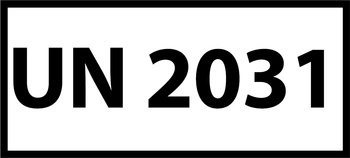 Nalepka UN2031 (FOLIA) 12x6cm (rolka po 250 sztuk nalepek)