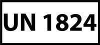 Nalepka UN1824 (FOLIA) 12x6cm (rolka po 250 sztuk nalepek)