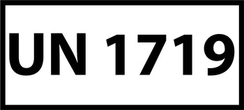 Nalepka UN 1719 (FOLIA) 12x6cm (rolka po 250 sztuk nalepek)