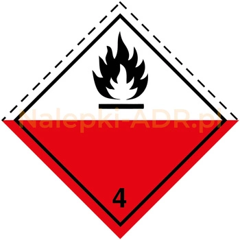 Label no. 4.2 - Substances liable to spontaneous combustion - 25x25cm