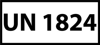 Nalepka UN1824 (FOLIA) 12x6cm (rolka po 250 sztuk nalepek)