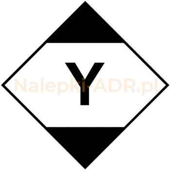 Nalepka ADR LQ z literą Y - Ilości Ograniczone - Limited Quantities (250 sztuk - FOLIA) 10x10cm