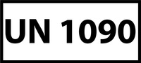 Nalepka UN1090 (FOLIA) 12x6cm (rolka po 250 sztuk nalepek)