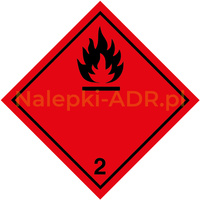 Nalepka nr 2.1 - Nalepki ADR klasa 2 - Gazy Palne - 25x25cm