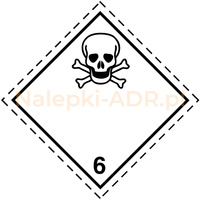 Nalepka nr 6.1 - Nalepki ADR klasa 6.1 - Materiały trujące - 25x25cm